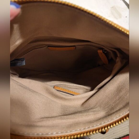 G.I.L.I. Tan Leather/Palm Print Canvas 2-in-1=Clutch/Crossbody Bag MSRP $139 - Picture 5 of 10